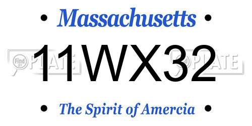 11WX32 Massachusetts License Plate