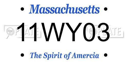 11WY03 Massachusetts License Plate