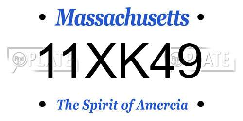 11XK49 Massachusetts License Plate