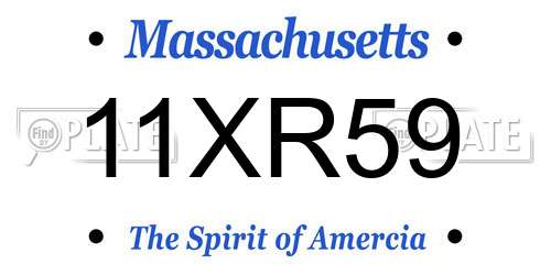 11XR59 Massachusetts License Plate