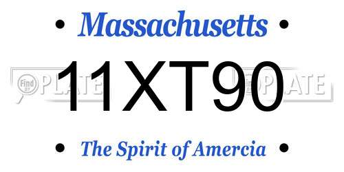 11XT90 Massachusetts License Plate