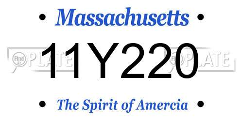 11Y220 Massachusetts License Plate