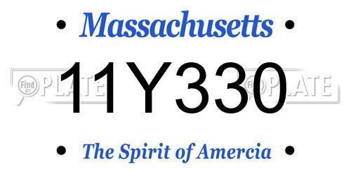 11Y330 Massachusetts License Plate