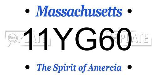 11YG60 Massachusetts License Plate