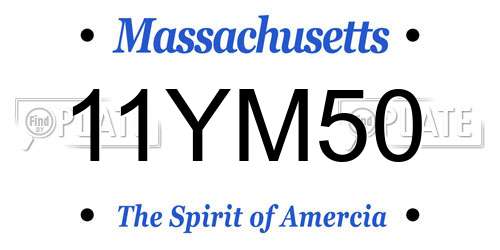 11YM50 Massachusetts License Plate
