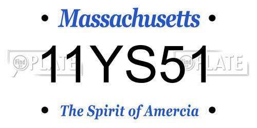 11YS51 Massachusetts License Plate