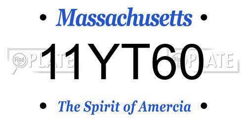 11YT60 Massachusetts License Plate