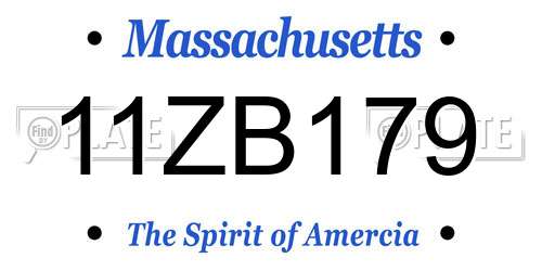 11ZB179 Massachusetts License Plate