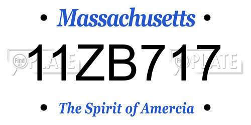 11ZB717 Massachusetts License Plate