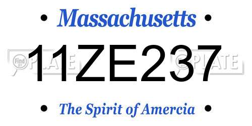 11ZE237 Massachusetts License Plate