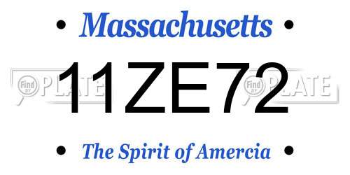 11ZE72 Massachusetts License Plate