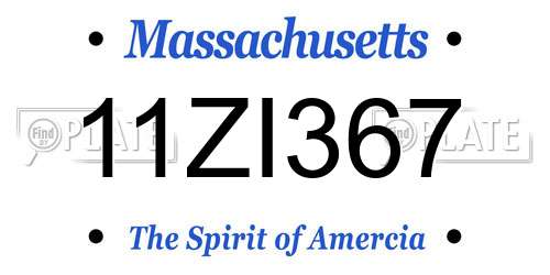 11ZI367 Massachusetts License Plate