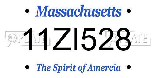 11ZI528 Massachusetts License Plate