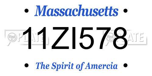 11ZI578 Massachusetts License Plate