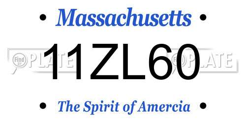 11ZL60 Massachusetts License Plate
