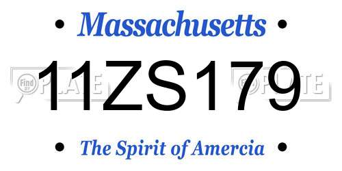 11ZS179 Massachusetts License Plate