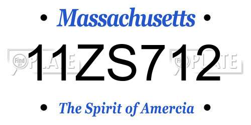11ZS712 Massachusetts License Plate