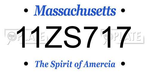 11ZS717 Massachusetts License Plate