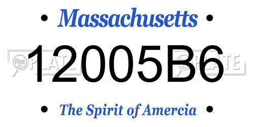 12005B6 Massachusetts License Plate
