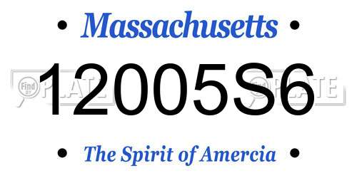 12005S6 Massachusetts License Plate