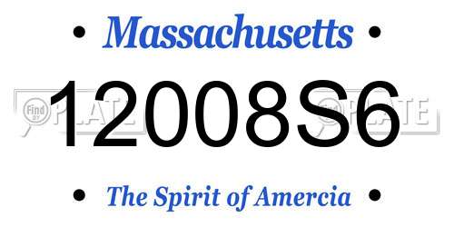 12008S6 Massachusetts License Plate
