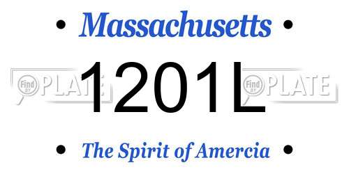 1201L Massachusetts License Plate