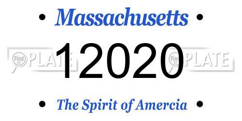 12020 Massachusetts License Plate