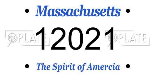 12021 Massachusetts License Plate