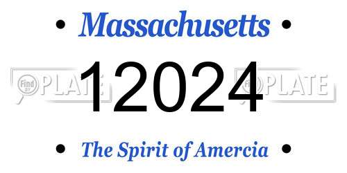 12024 Massachusetts License Plate