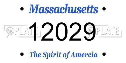12029 Massachusetts License Plate