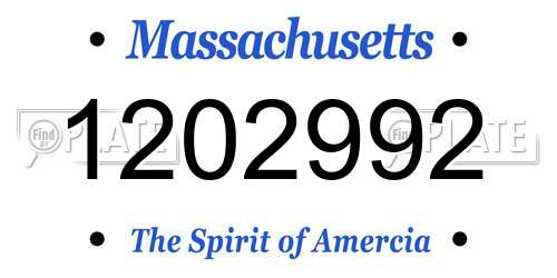 1202992 Massachusetts License Plate