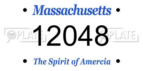 12048 Massachusetts License Plate