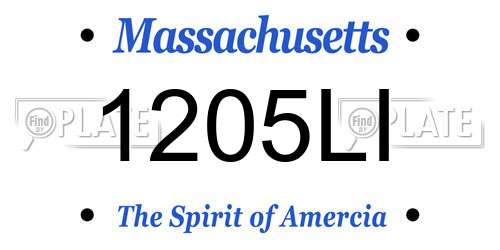 1205LI Massachusetts License Plate