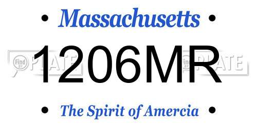 1206MR Massachusetts License Plate