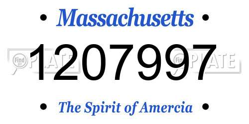 1207997 Massachusetts License Plate