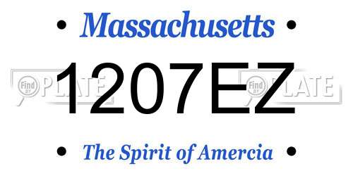 1207EZ Massachusetts License Plate