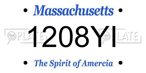 1208YI Massachusetts License Plate
