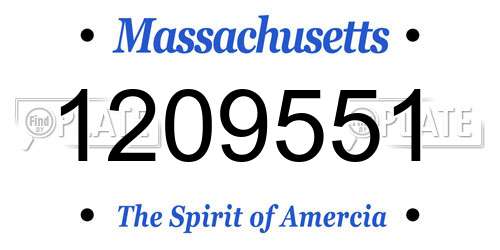 1209551 Massachusetts License Plate