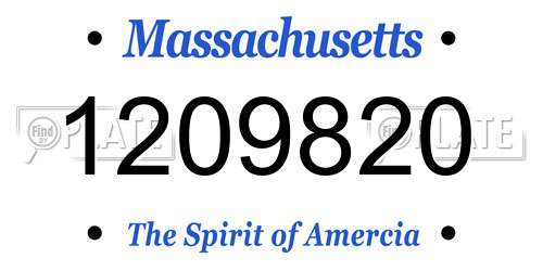 1209820 Massachusetts License Plate