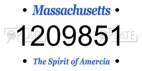 1209851 Massachusetts License Plate