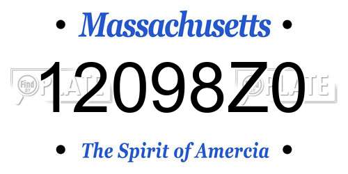 12098Z0 Massachusetts License Plate