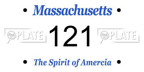 121 Massachusetts License Plate