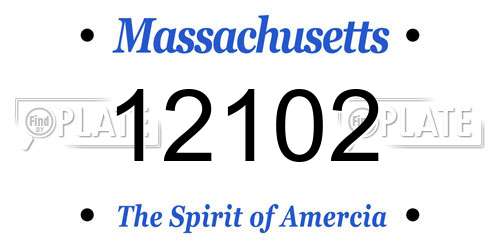 12102 Massachusetts License Plate