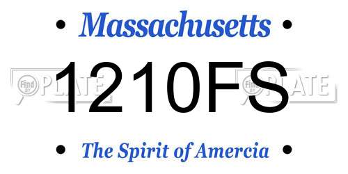 1210FS Massachusetts License Plate