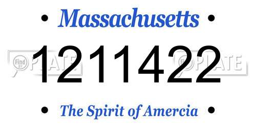 1211422 Massachusetts License Plate