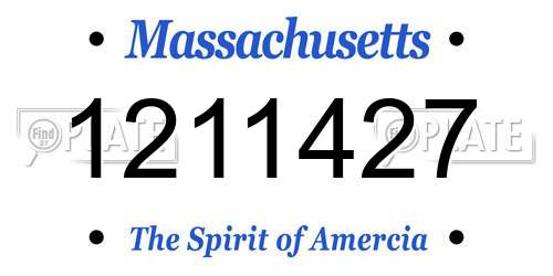 1211427 Massachusetts License Plate