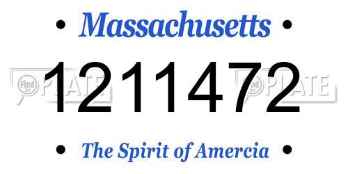 1211472 Massachusetts License Plate