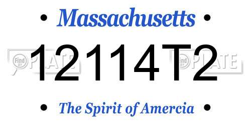 12114T2 Massachusetts License Plate
