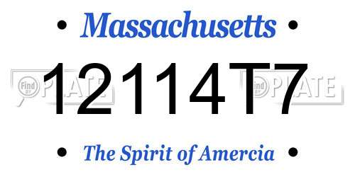 12114T7 Massachusetts License Plate