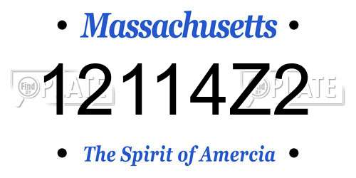 12114Z2 Massachusetts License Plate